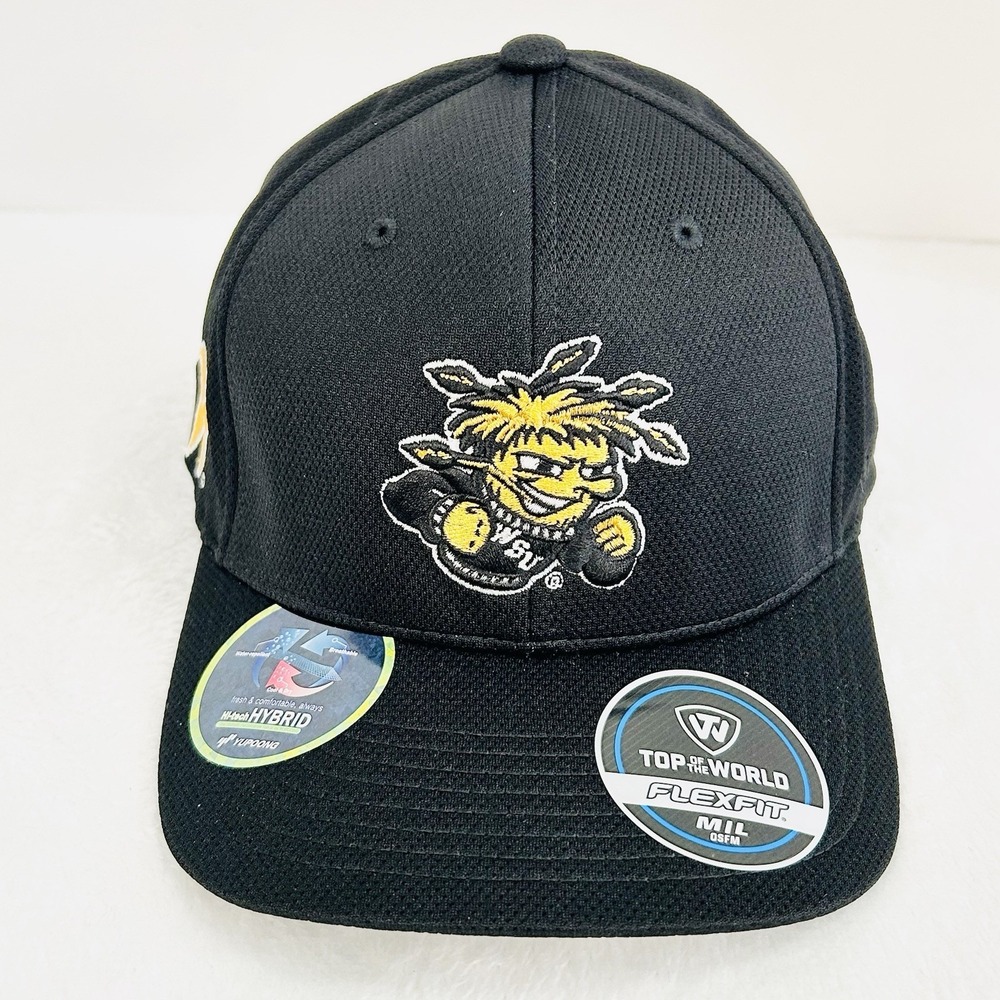 Top‎ of the World Wichita State Shockers Victory Hat Cap Stretch Flex M/L Black - Picture 2 of 5